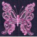Product: Bags>Handbags - Vanity or Cosmetic Bag (Two-tone pink lacy butterfly)
