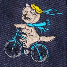 Design: Animals>Pets>Cats - Cat on bike