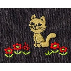 Design: Animals>Pets>Cats - Cat among flowers