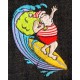 Design: Fantasy>Santa Claus - Santa Claus on surfboard