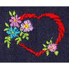 Design: Items>Hearts - Heart and four flowers