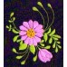 Product: Bags>Handbags - Grocery Bag (Purple and pink Daisies in a corner)