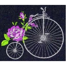 Design: Nature>Flowers>Roses - Pennyfarthing with rose