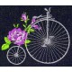 Design: Nature>Flowers>Roses - Pennyfarthing with rose