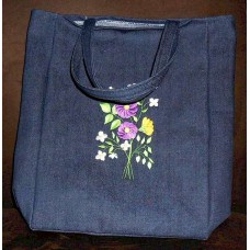 Product: Bags>Handbags - Grocery Bag (Bright purple Anemones)