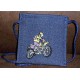 Product: Bags>Purses - Snoepie Neck Purse (Motorcyclist in yellow and lilac)
