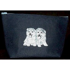 Product: Bags>Handbags - Vanity or Cosmetic Bag (Two grey puppies)