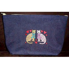 Product: Bags>Handbags - Vanity or Cosmetic Bag (Cats with bows)