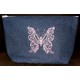 Product: Bags>Handbags - Vanity or Cosmetic Bag (Two-tone pink lacy butterfly)