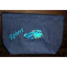 Product: Bags>Handbags - Vanity or Cosmetic Bag (Blue vintage car)