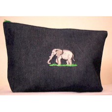 Product: Bags>Handbags - Vanity or Cosmetic Bag (Elephant eating grass)
