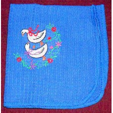 Product: Kitchen>Linen - Washcloth (Two ducks with ribbons)