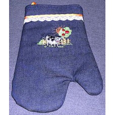Product: Kitchen>Linen - Oven Gloves (Pair) (Cow and tree)