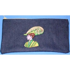 Product: Bags>Pen or Pencil Case (Lady with large feather hat)