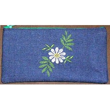 Product: Bags>Pen or Pencil Case - Small (Single white daisy)